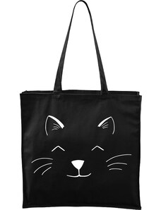 Roni Syvin + Adler/Malfini Ručně malovaná větší plátěná taška - Cat Face