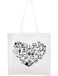 Roni Syvin + Adler/Malfini Ručně malovaná větší plátěná taška - Chemikovo srdce