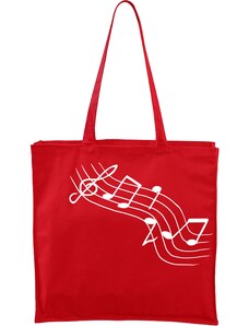 Roni Syvin + Adler/Malfini Ručně malovaná větší plátěná taška - Noty - Šikmé