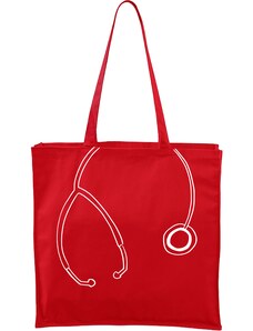 Roni Syvin + Adler/Malfini Ručně malovaná větší plátěná taška - Stetoskop