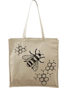Roni Syvin + Adler/Malfini Ručně malovaná větší plátěná taška - Včela - S plástvemi