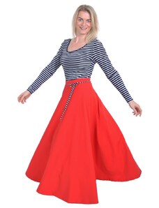 Top Elegant Maxi sukně LOLA s kapsami / červená