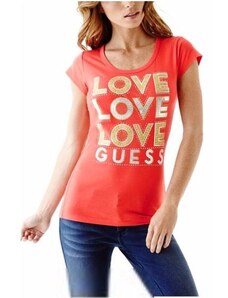 GUESS tričko Micki oranžovočervené, 434333513609-XS