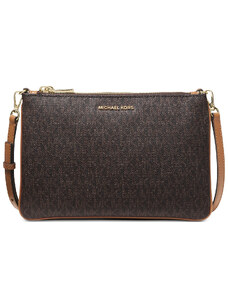 Michael Kors Kabelka Signature Double Pouch Crossbody Brown Gold