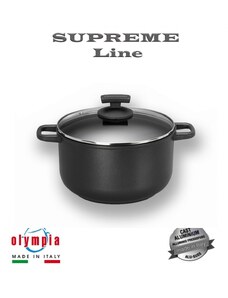 Olympia Zanetti titanový hrnec SUPREME Line se skleněnou pokličkou z litého hliníku Ø 24 cm