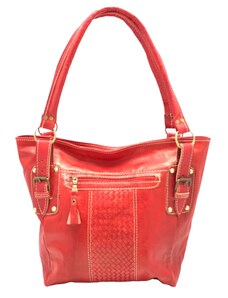 MagBag Kožená kabelka s kapsičkou červená