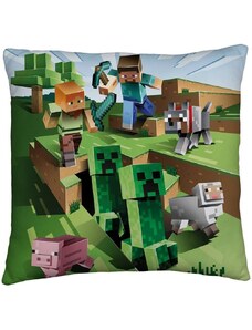 Halantex Oboustranný polštář Minecraft - motiv Farma - 40 x 40 cm