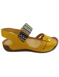 Dámské kožené sandály Hilby 738 žluté