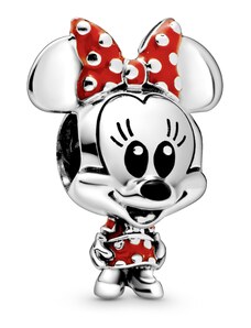 PANDORA Disney přívěsek Myška Minnie s puntíkovanými šaty a mašlí