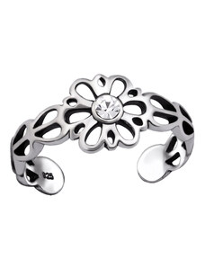 OLIVIE Stříbrný květinový prsten na nohu 4007