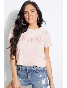 GUESS tričko Eco Satin Logo Tee blushing rose, 122950-XS