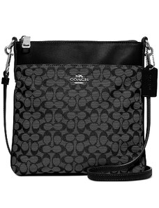 COACH New Signature Jacquard Kitt Crossbody Black Silver