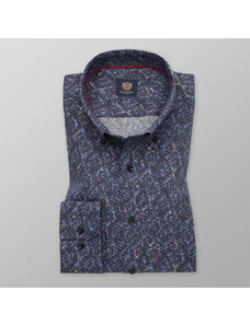 Willsoor Pánská košile slim fit tmavě modré barvy s barevným vzorem 11745