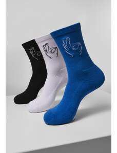 MT Accessoires Slané ponožky 3-balení černá/bílá/modrá