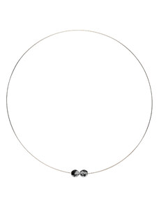 GeorGina Aura, dámské náhrdelníky s broušenými korálky, černá se stříbrným polopokovem