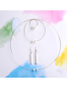GeorGina Dámské šperkové sety venuše, náhrdelníky, náramky, náušnice a prsteny s bílými perličkami