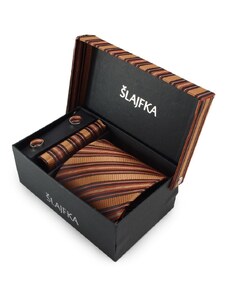 Šlajfka Dárkový set mikrovláknová kravata (měděná)
