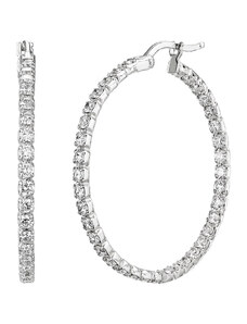 Tiami Diamantové kruhové náušnice Brilliant z bílého zlata s diamanty - střední