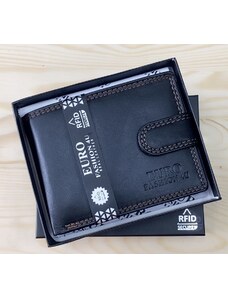 EURO FASHION4U Pánská kožená peněženka s přezkou Euro Fashion black (RFID secure)