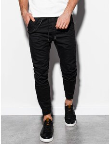 Ombre Clothing Pánské plátěné jogger kalhoty Cowal černá P908