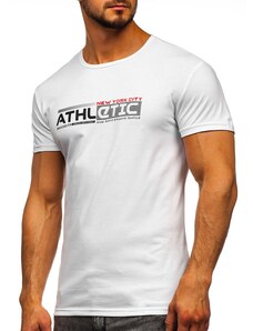 Kesi Pánské tričko s potiskem Athletic SS10951 - bílá,