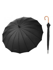 Bugatti Doorman černý luxusní pánský holový deštník s dřevěnou rukojetí