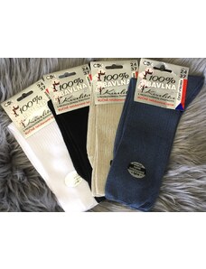 C&K ponožky 100% bavlna ČESKÁ VÝROBA dlouhý volný lem žebrované