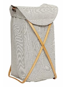 Hübsch Koš na prádlo Bamboo, černobílý, 39x46x66 cm