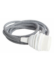 House Doctor Textilní kabel pro svítidlo - černobílý