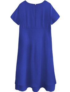 INPRESS Trapézové šaty v chrpové barvě (436ART)