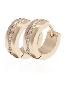 BM Jewellery Náušnice kroužky se zirkony Rose - Gold S1020130