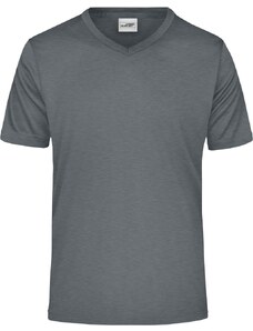 James & Nicholson Pánské sportovní triko s krátkým rukávem James & Nicholson (JN736) Tmavě šedý melír S