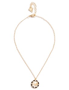GUESS náhrdelník Gold-tone Mosaic Logo Button Necklace, 12984