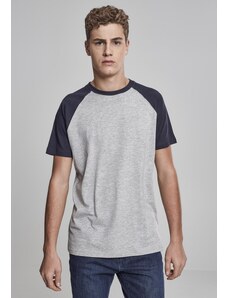 UC Men Raglánové kontrastní tričko šedé/námořnické