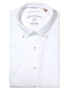 Košile Eterna Modern Fit "Popeline" Upcycling Shirt s krátkým rukávem Bílá L_3330WS74_00