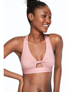 Victoria's Secret PINK Sportovní podprsenka Twist Front Lightly Lined Chalk Rose