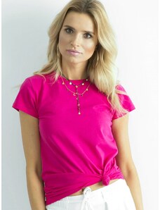 BASIC Dámské růžové tričko -fuchsia Tmavě růžová