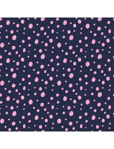 Michelles Design puntíky crazy fluo pink na modré 748804