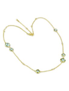 US Pozlacený dámský náhrdelník s kameny z mosazi - Aneta