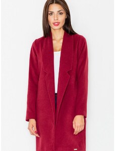 Figl Dámský kabát s velkým límcem K111154 - červený