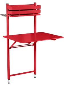 Makově červený kovový balkonový stůl Fermob Bistro 57 x 77 cm