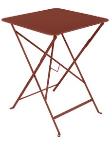 Zemitě červený kovový skládací stůl Fermob Bistro 57 x 57 cm
