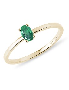 Minimalistický prsten se smaragdem ve zlatě KLENOTA K0772013