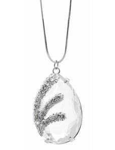 SkloBižuterie-J Stříbrný náhrdelník Kapka osázená Swarovski crystal