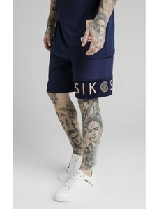 Sik Silk Eyelet Panel Relaxed Fit Shorts Navy Eclipse