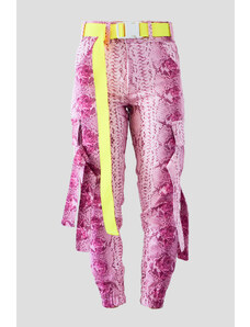 PRINCESS TIRAMISU dámské Kalhoty Cargo pants růžové - pink snake + neon belt