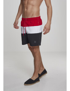 UC Men Color Block Swimshorts blk/firered/wht