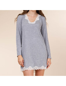 Antigel - Simply perfect noční košilka s dlouhým rukávem šedá/stříbrná