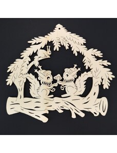 AMADEA Dřevěný obrázek k vymalování veverky 20 cm