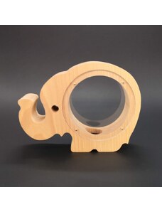 AMADEA Dřevěná kasička ve tvaru slona, masivní dřevo, 20,5x15,6x4,5 cm